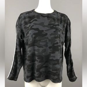 Sundry Camo Long Sleeve Pullover Top Size 2 / M Gray Black